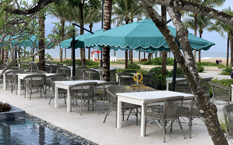 Ghế đẹp sân vườn đan mây nhựa QD-317