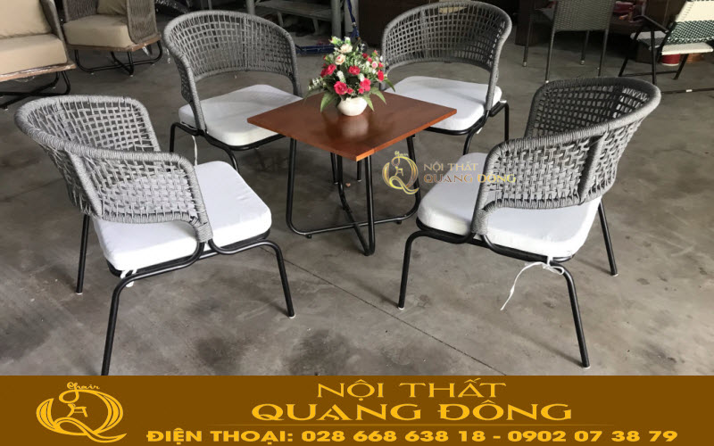 Ghế mây nhựa cao cấp đan dây dù polyethene
