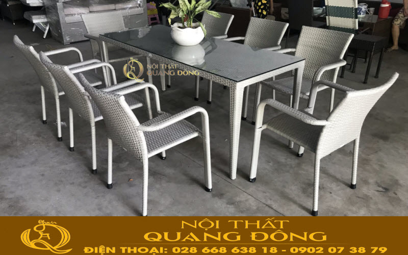 Ghế mây nhựa cao cấp thiết kế có tay tựa