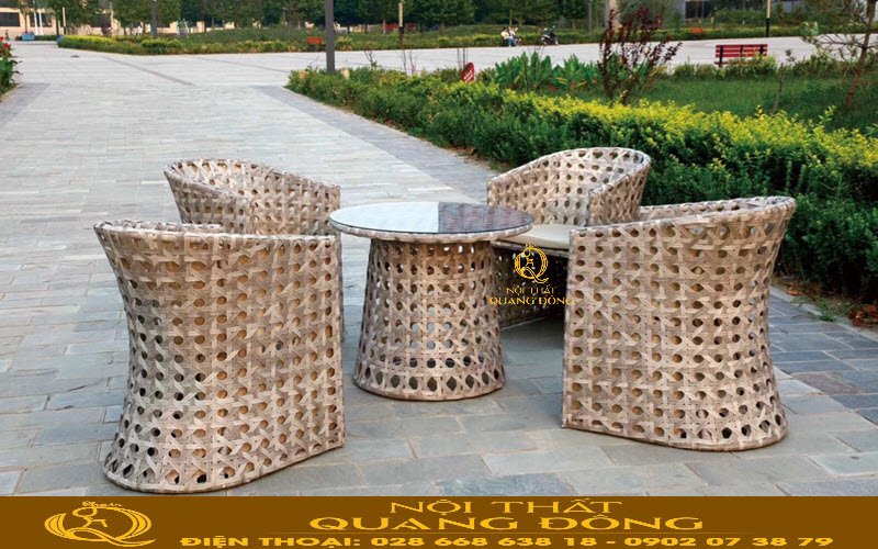 Bộ bàn ghế mây nhựa QD - 354 