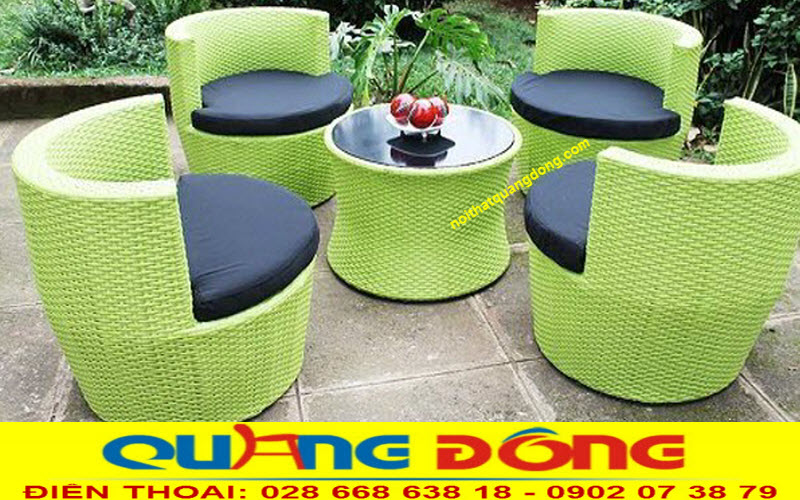 Bàn ghế giả mây dạng sofa QD-367