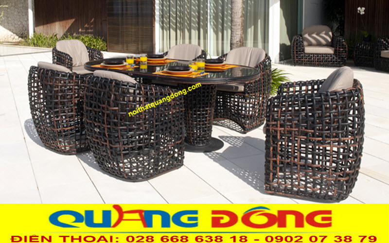  Ghế mây nhựa cao cấp sân vườn QD-369