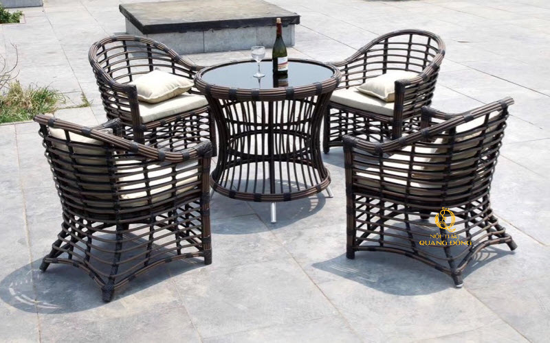 bàn ghế giả mây cao cấp