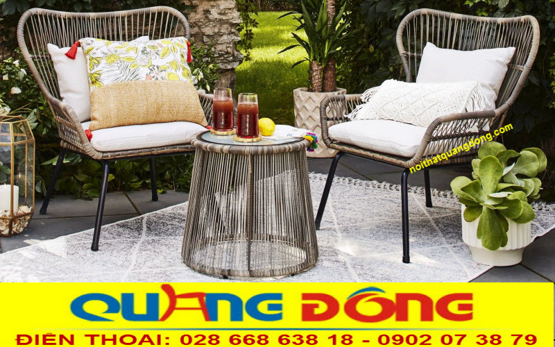 Ghế mây nhựa ngoài trời