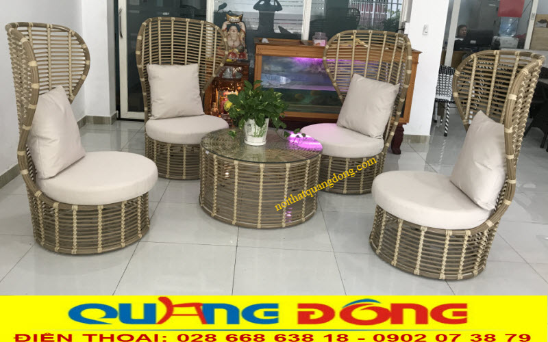 Mẫu ghế mây nhựa cao cấp dùng ngoài trời