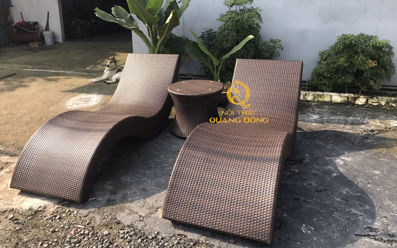 Mẫu giường tắm nắng thư giãn chuyên dùng cho bể bơi, bãi biển, Nội Thất Quang Đông nhà sản xuất cung cấp ghế nằm hồ bơi