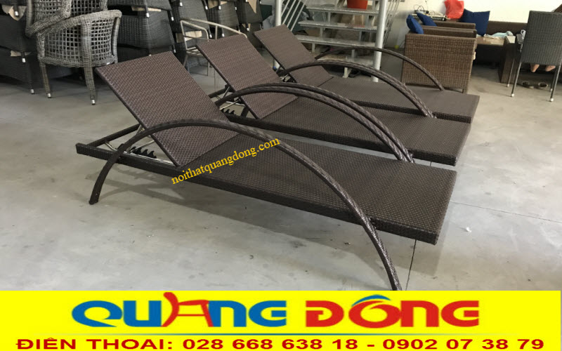 ghế tắm nắng mây nhựa QD-1255 nổi bật năm 2020 Cở sở sản xuất ghế hồ bơi giả mây QD-1255 của Quang Đông tại Củ Chi