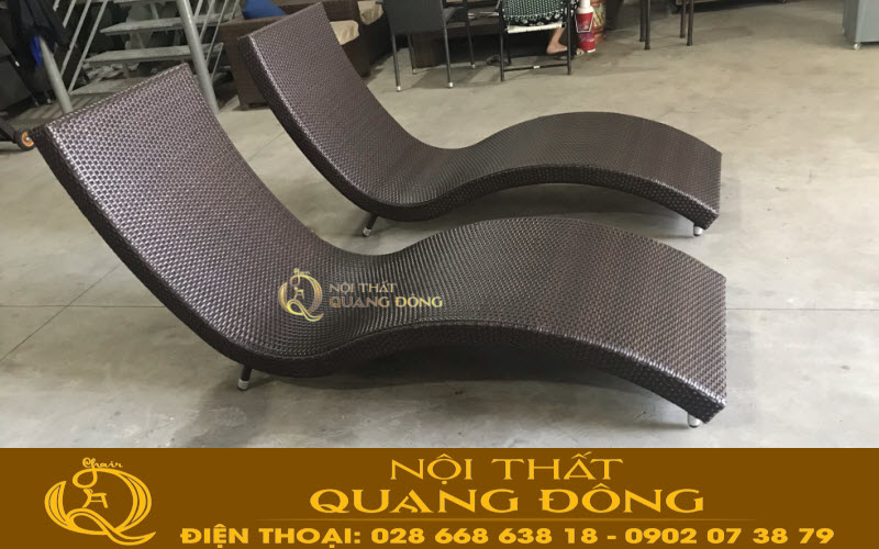 Sản xuất ghế hồ bơi giả mây QD-1263 - Nội thất Quang Đông