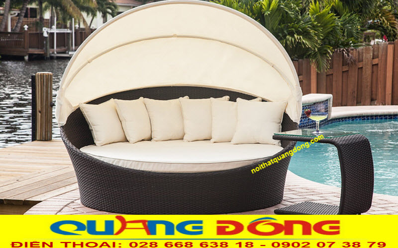 Giường tắm nắng thư giãn QD-535 Mẫu ghế hồ bơi - Giường tắm nắng thư giãn