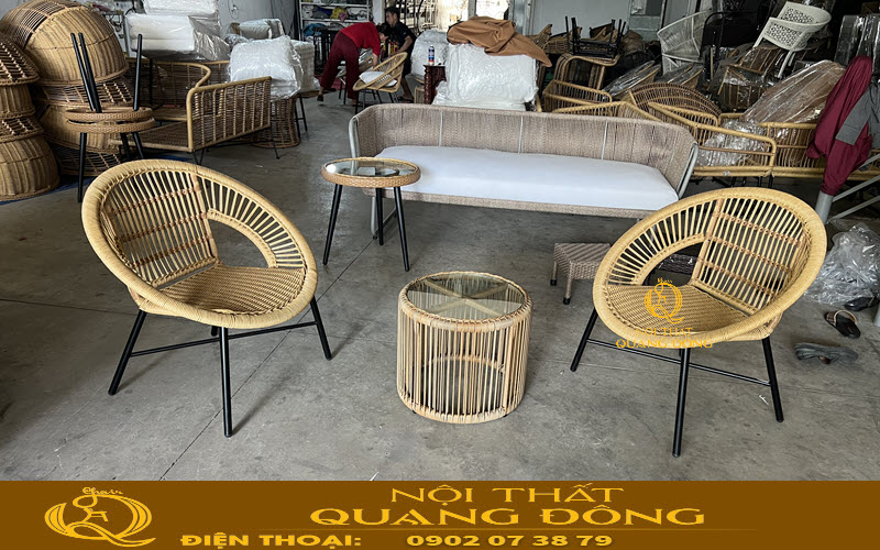 Bàn ghế mây nhựa có khả năng chống chịu được mọi điều kiện thời tiết