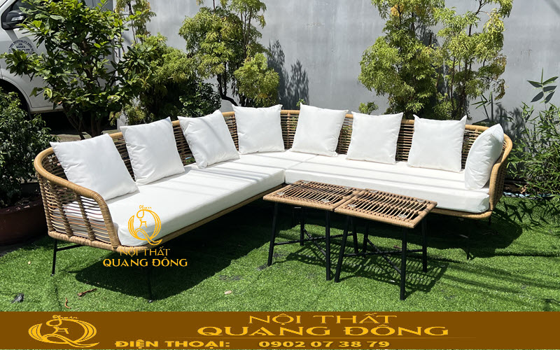 Mẫu sofa mây nhựa hiện đai, cao cấp cho không gian ngoại thất