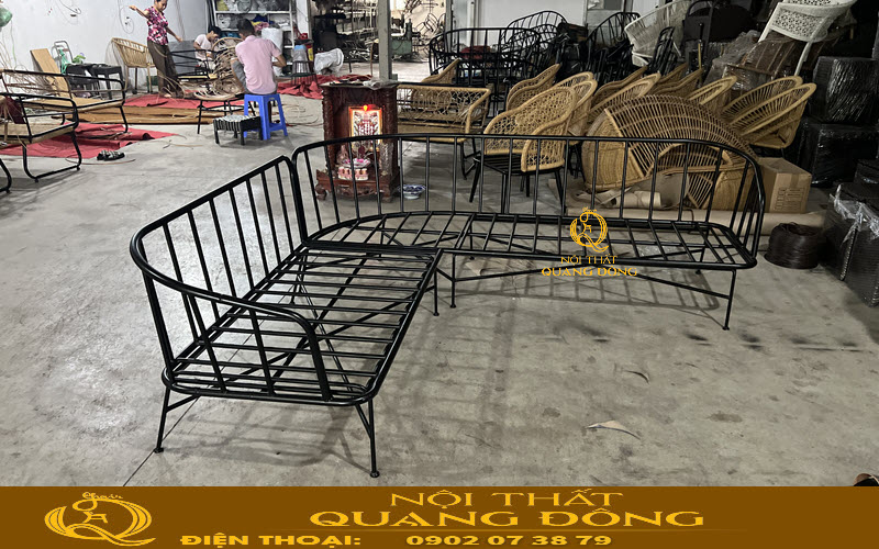 Khung Sofa nhựa giả mây được phủ thêm lớp sơn tĩnh điện