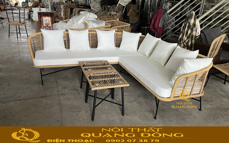 Sofa mây nhựa được sản xuất tại Nội Thất Quang Đông