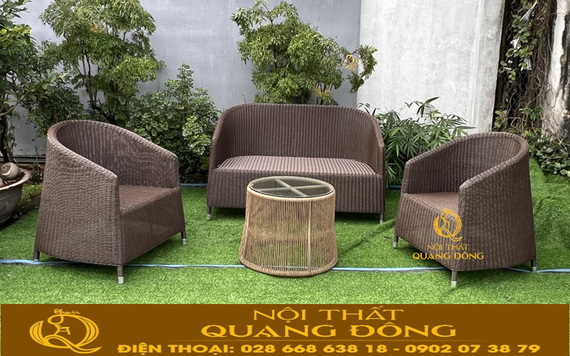 Sofa giả mây QD-756 thiết kế sang trọng, phù hợp cho nhiều không gian