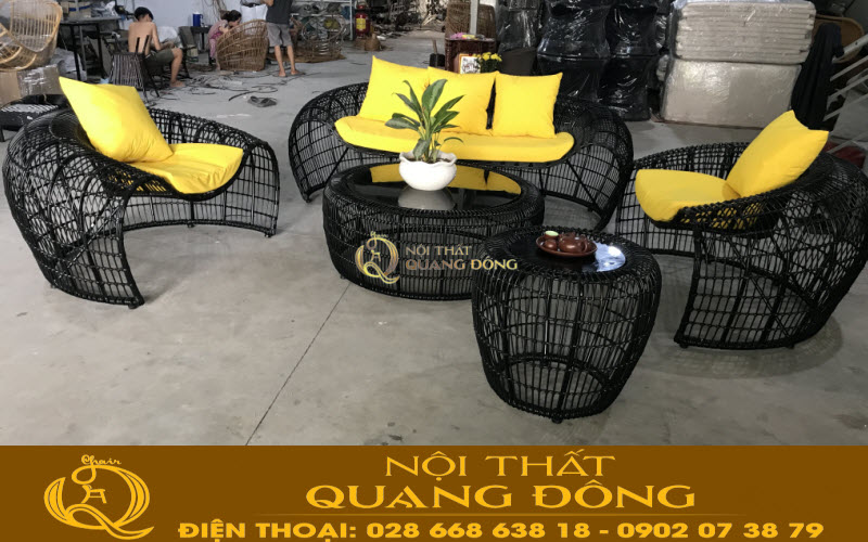 Sofa đan thủ công trên mây nhựa tạo hình hiện đại mới lạ Sofa phòng khách, sofa trưng bày đẹp từ mây nhựa