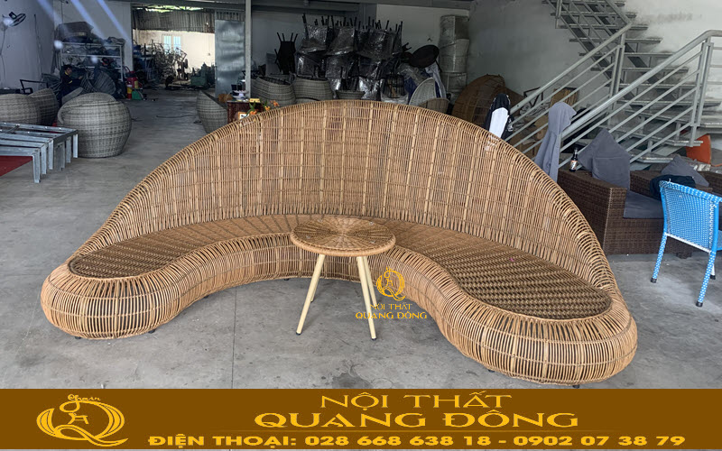 Sofa giả mây đan khối thủ công mỹ nghệ QD-712